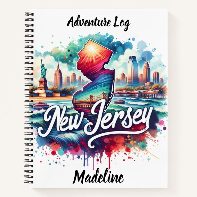 Colourful watercolors of NJ landmarks Notebook (Front)