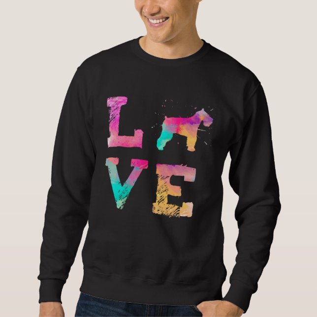 Colourful Watercolour Standard Schnauzer Mama Sweatshirt (Front)