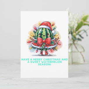 Colourful watermelon Christmas tree Holiday Card