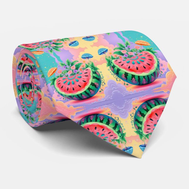 Colourful watermelon for Fathers Day Tie (Rolled)