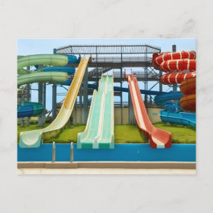 Colourful Waterslides Postcard