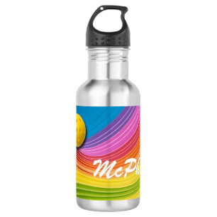 Colourful Wave design Pickleball personalise Name 532 Ml Water Bottle