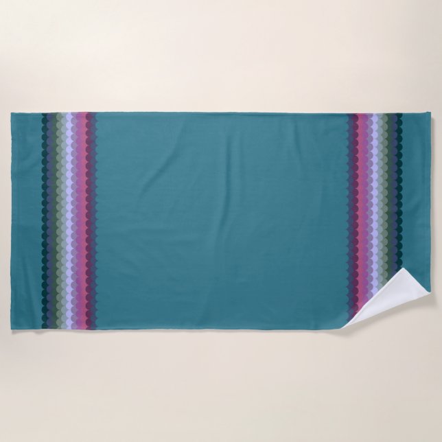 Colourful Waves Beach Towel (Front)