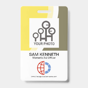Colourful Waves Company Employee Photo Template ID Badge