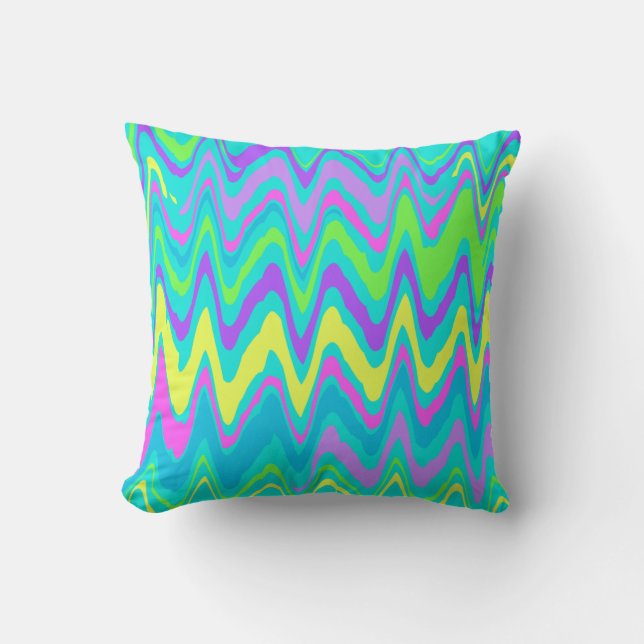 Colourful Waves Cushion (Front)