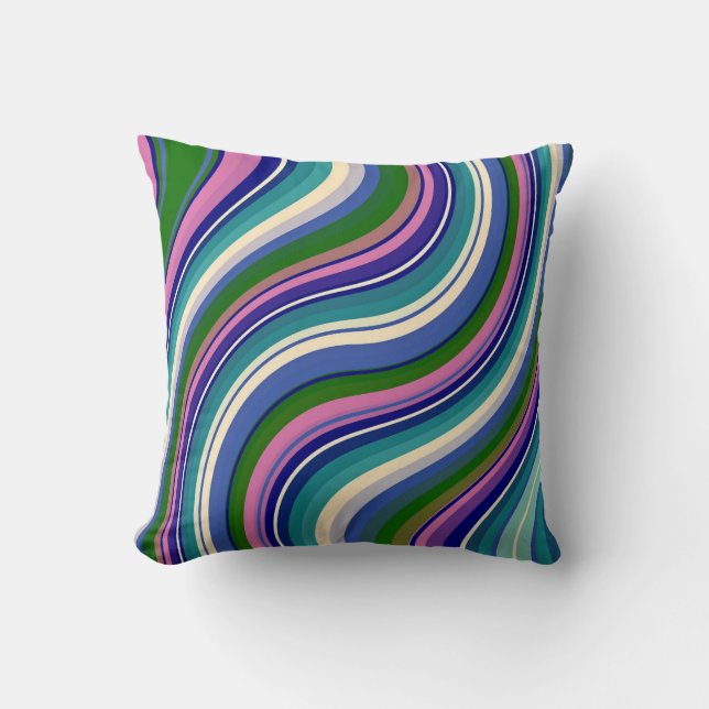 colourful waves cushion (Front)