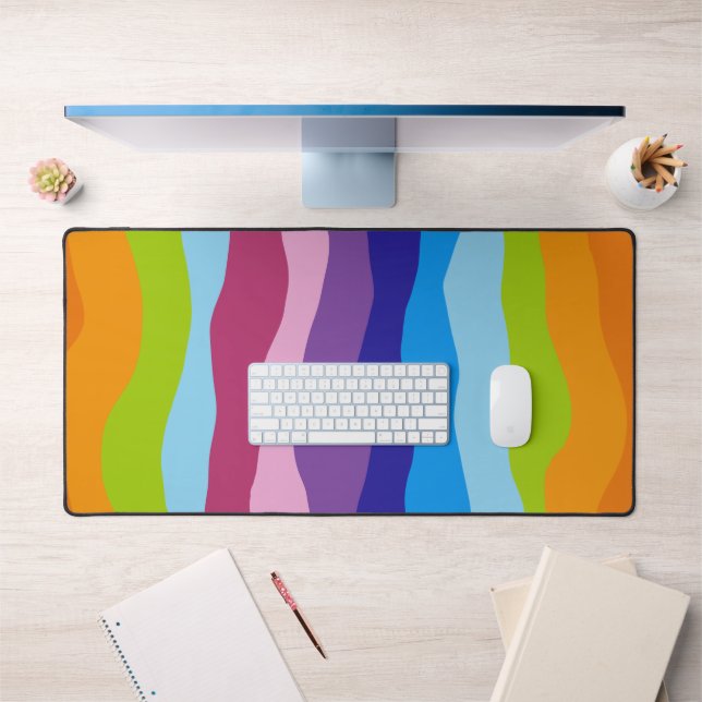 Colourful waves desk mat (Office 1)