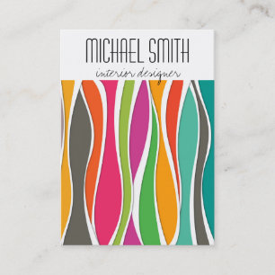 Colourful waves Interior Designer Business Card