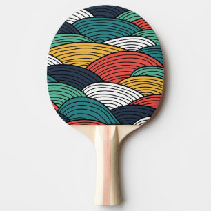 Colourful waves pattern illustration ping pong paddle