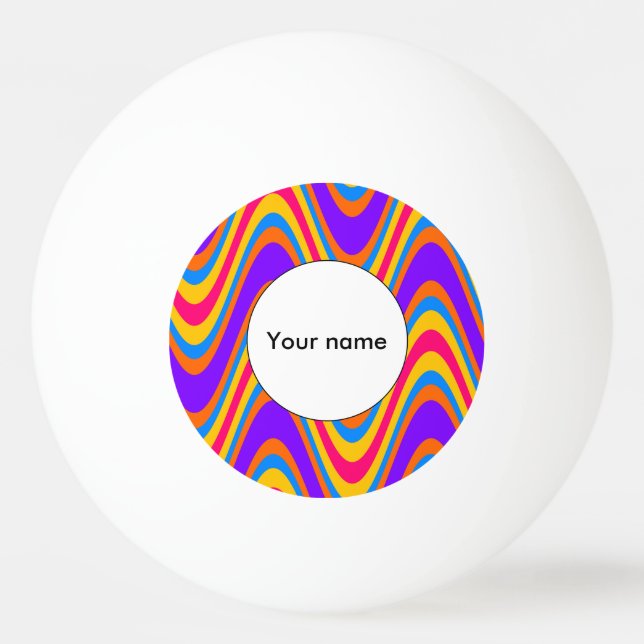 Colourful waves pattern ping pong ball (Front)