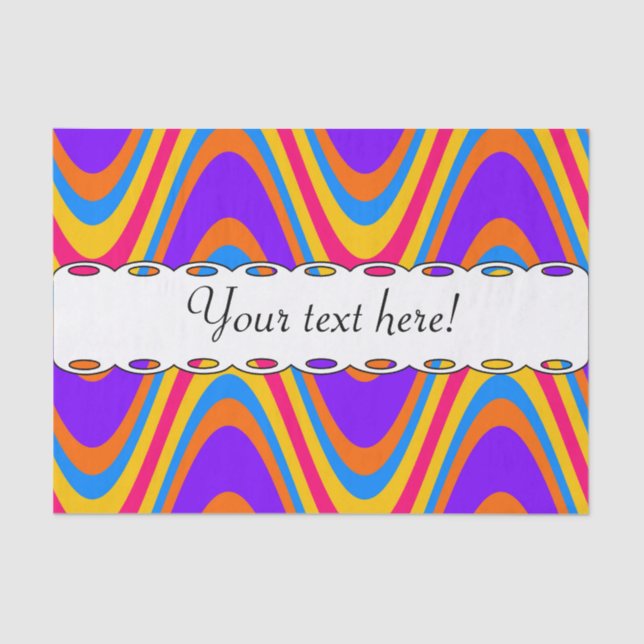 Colourful waves pattern tissue paper (Front)