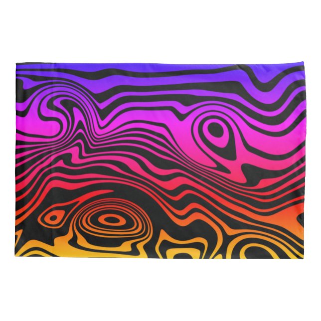 Colourful Waves Pillow Case - Choose Colour (Back)