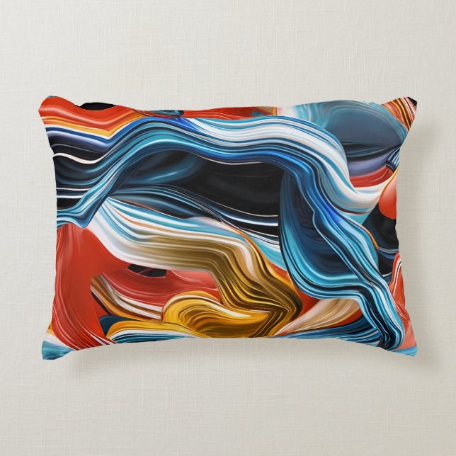 Colourful Waves &Streams  Decorative Cushion (Front)