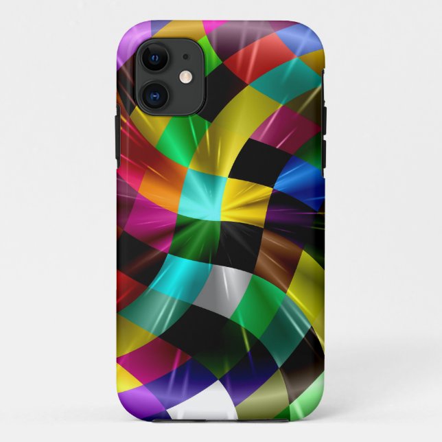 Colourful Waves Striped Abstract Art Case-Mate iPhone Case (Back)