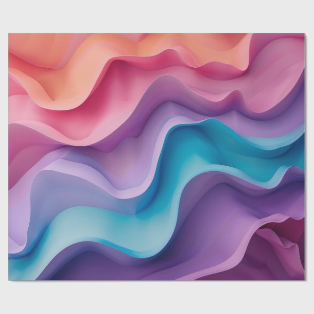 Colourful Waves Wrapping Paper (Flat)