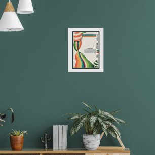 colourful wavvy retro style bauhaus posterart poster