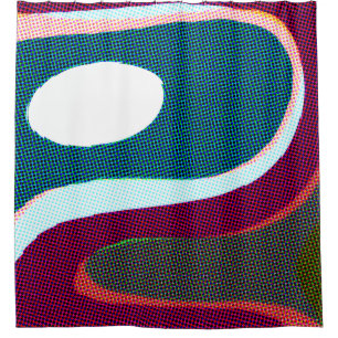 Colourful Wavy Abstract 612 Shower Curtain