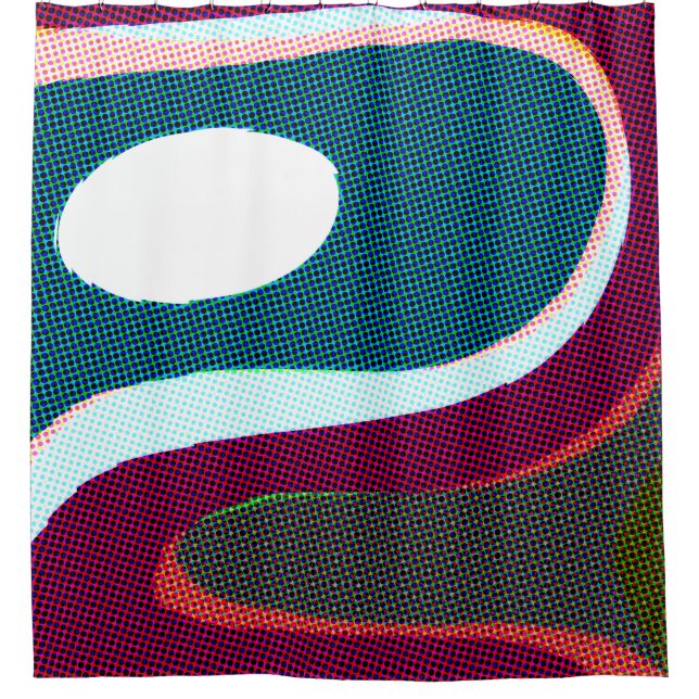Colourful Wavy Abstract 612 Shower Curtain (Front)