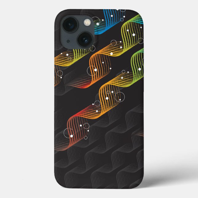 Colourful Wavy Abstract Rainbow Twist Phone Case (Back)