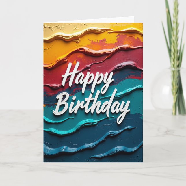 Colourful Wavy Birthday Card (Front)