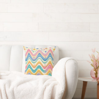 Colourful Wavy Chevron Zigzag Pattern Cushion