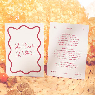 Colourful Wavy Frame Retro Funky Wedding Details Enclosure Card