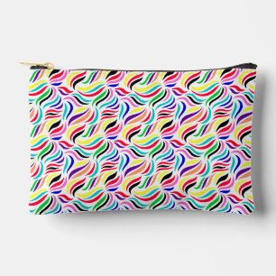 Colourful wavy line pattern throw pillow keychain accessory pouch