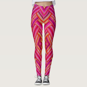 Colourful wavy patterns leggings