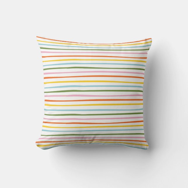 Colourful Wavy Stripes Cushion (Front)