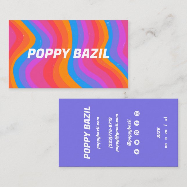 Colourful Wavy Stripes Rainbow CUSTOM Hang Tag (Front/Back)