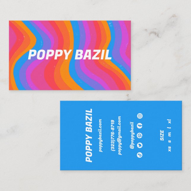 Colourful Wavy Stripes Rainbow CUSTOM Hang Tag (Front/Back)