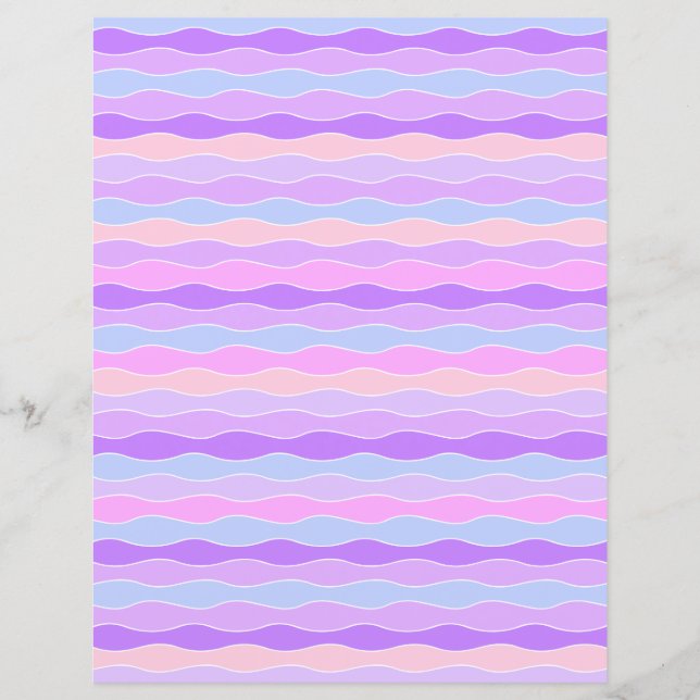 Colourful Wavy Stripes Scrapbook Paper (Front)