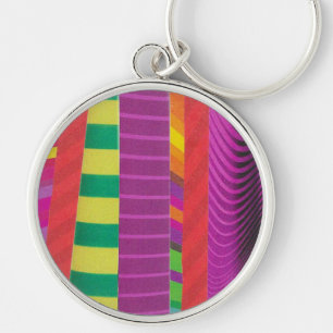 colourful wavy stripes - square key ring