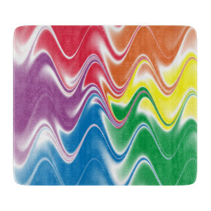 Colourful Wavy Swirl Pattern Cutting Board