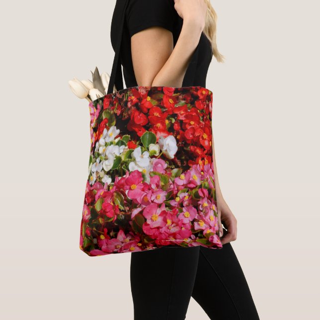Colourful Wax Begonias Tote Bag (Close Up)