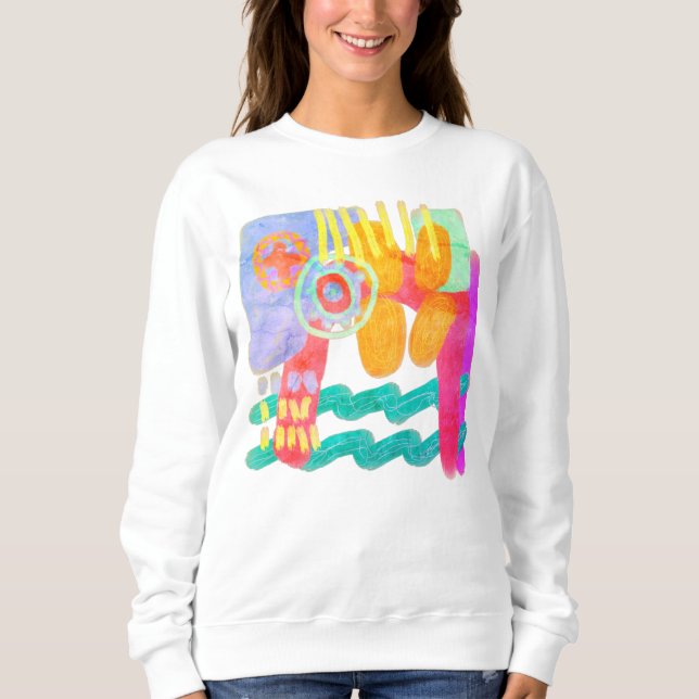 Colourful Wearable Abstract Art Sweatshirt (Front)