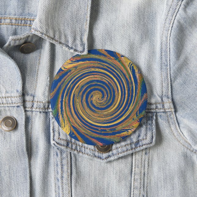 Colourful Weave Twirl Pattern 10 Cm Round Badge (In Situ)