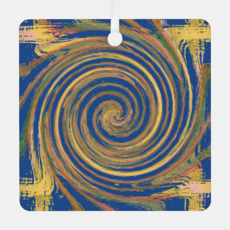 Colourful Weave Twirl Pattern Metal Tree Decoration