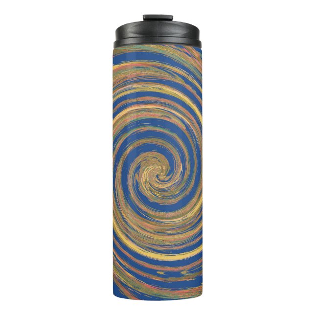 Colourful Weave Twirl Pattern Thermal Tumbler (Front)