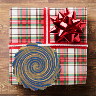 Colourful Weave Twirl Pattern Tree Decoration Card
