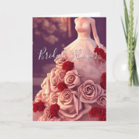 Colourful Wedding Bridal Shower Floral Roses Card