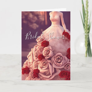 Colourful Wedding Bridal Shower Floral Roses Card