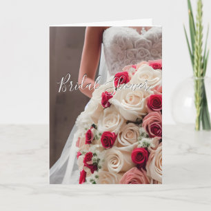 Colourful Wedding Bridal Shower Floral Roses Card