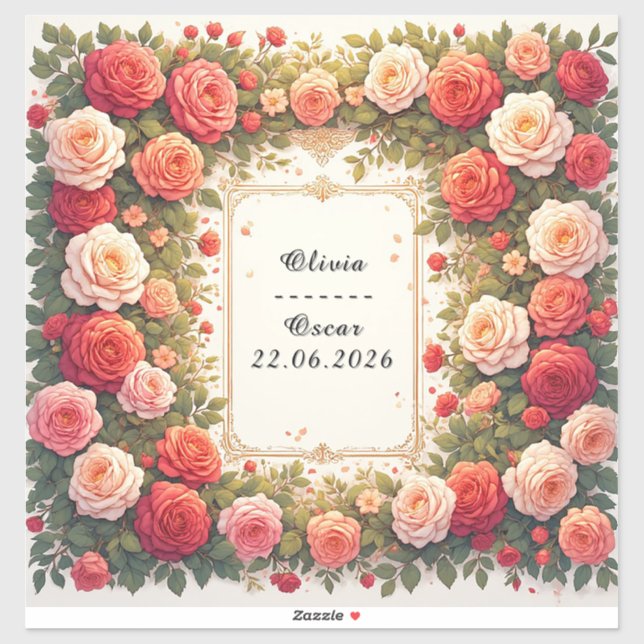 Colourful Wedding Floral Wreath (Sheet)