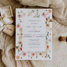 Colourful Wedding Invitation with Spring Florals