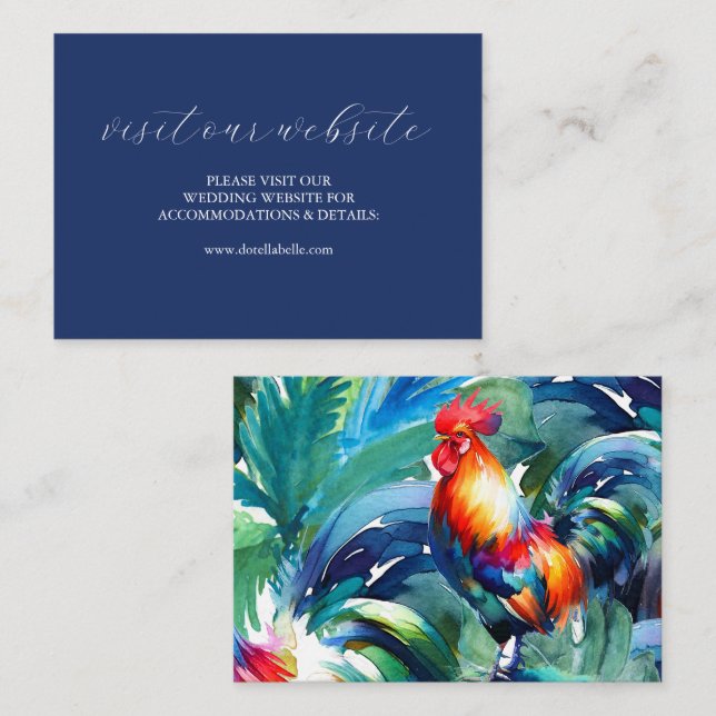 Colourful Wedding Website Insert Card Script (Front/Back)