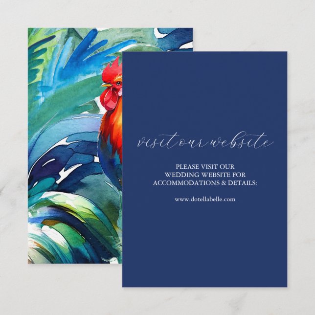 Colourful Wedding Website Insert Card Script (Front/Back)