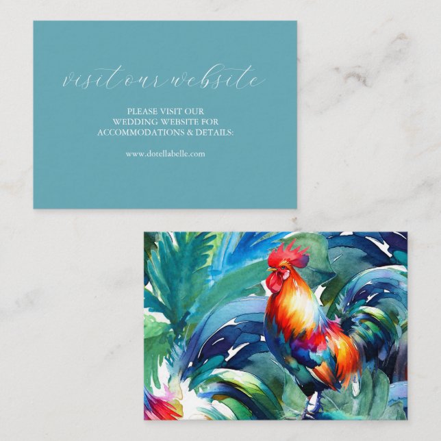 Colourful Wedding Website Insert Card Script (Front/Back)