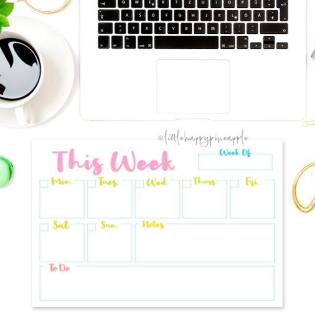 Colourful Weekly Calendar Planner Tear-off Notepad (Creator Uploaded)