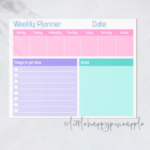 Colourful Weekly Planner Notepad